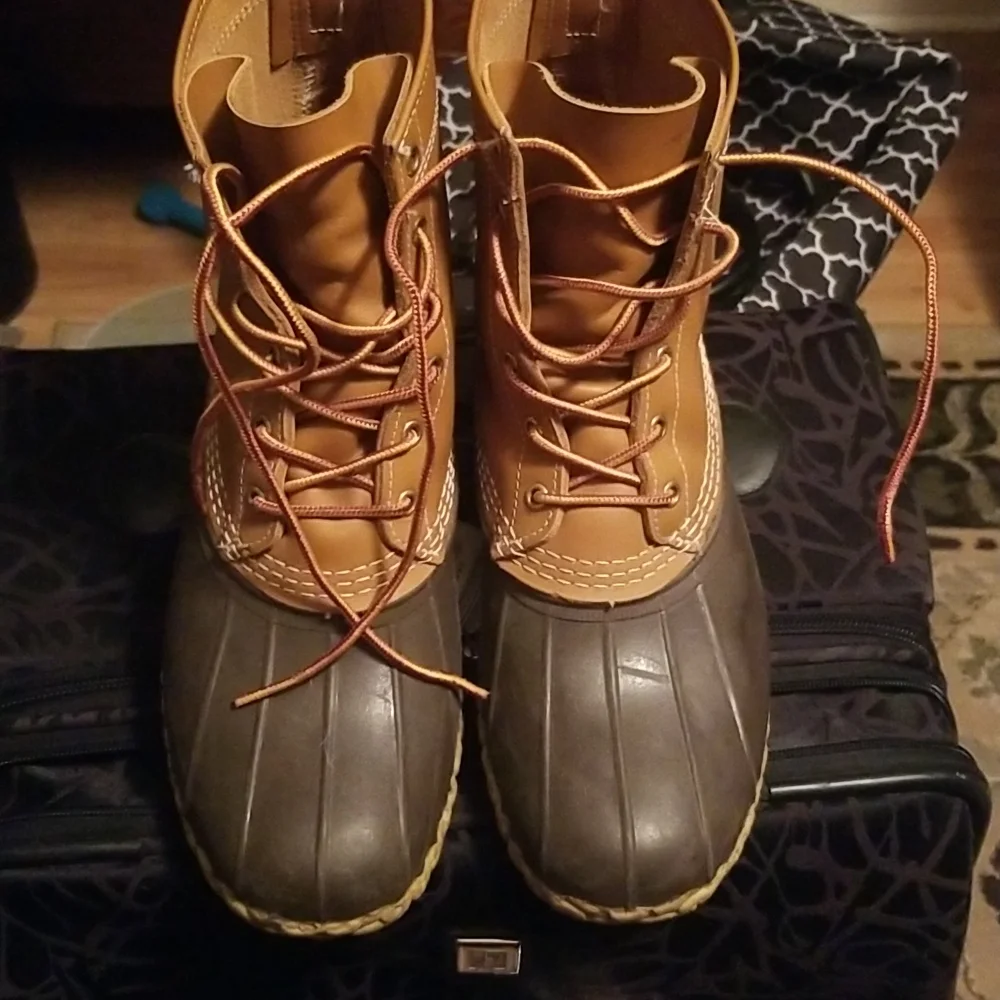 L.L. Bean 8" Duck Boots Brown Tan 10M Mens - Picture 4 of 8